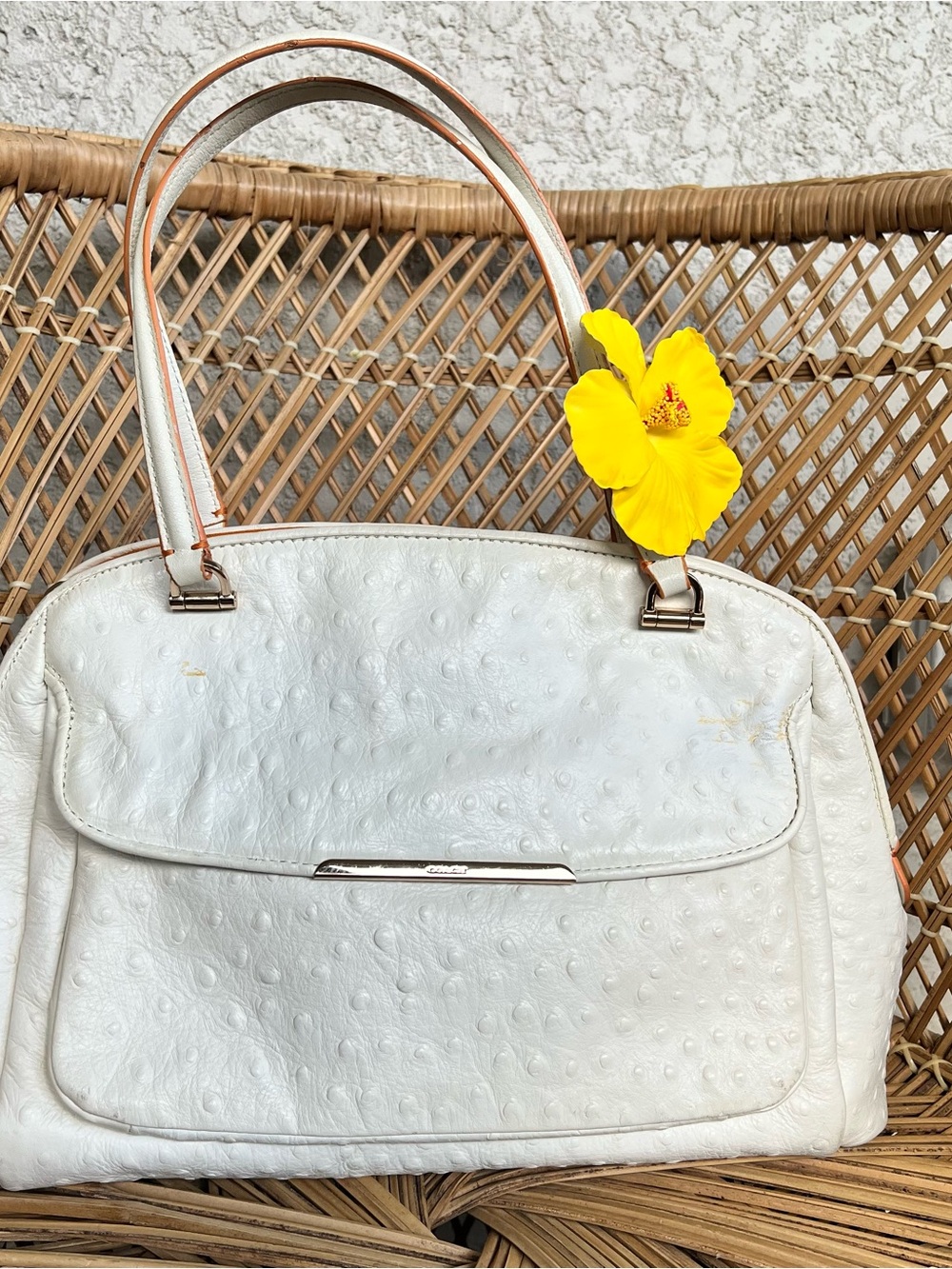 Coach Madison Georgie Ostrich I embossed leather handbag Japan